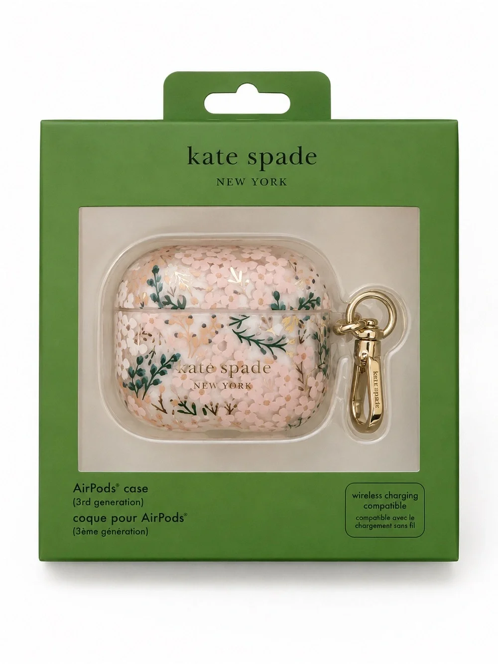 kate spade Pink Floral AirPods Case 3rd generation wireless chanrgung compatible